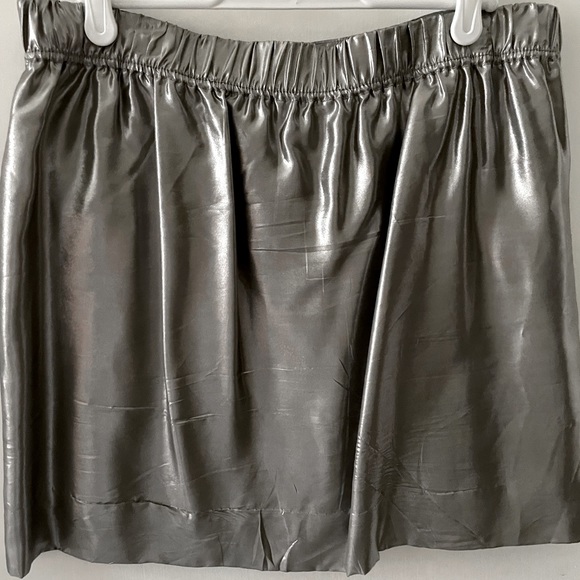 J. Crew Silver Metallic Mini Skirt - Picture 2 of 3